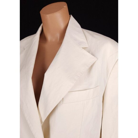 LOW CLASSIC Cotton Blazer Size S Womens Ivory Jacket $450 - Picture 4 of 16